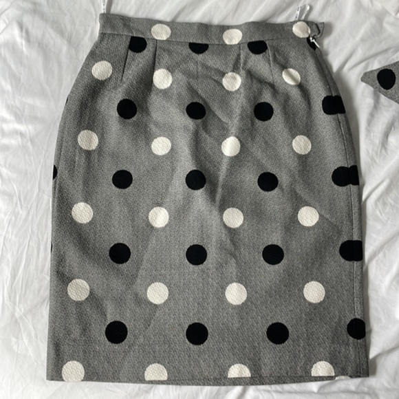 Authentic Vintage Givenchy polka dot skirt suit - Picture 3 of 14